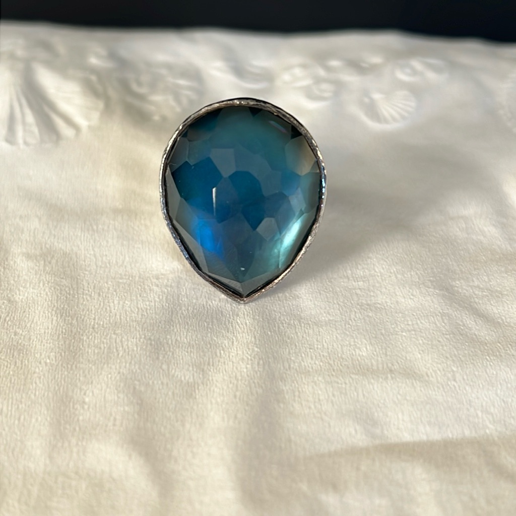 Ippolita Teardrop Blue Faceted Gemstone Ring